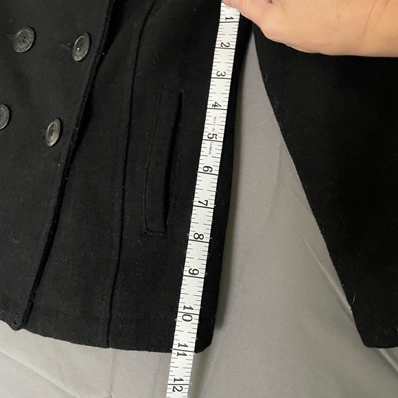 Girls or Boys Old Navy Peacoat Coat Jacket Small 6-7 Black Button Up Wool - Picture 5 of 6